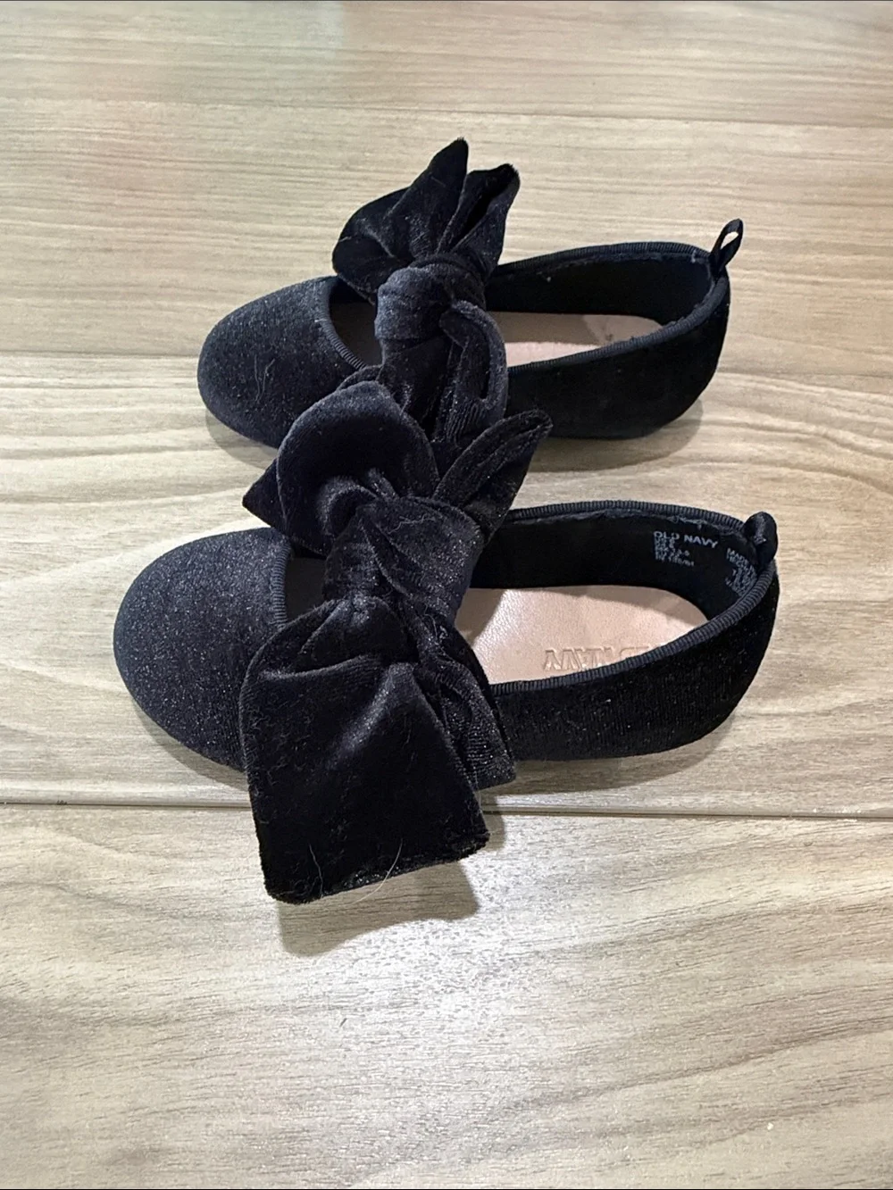 Black Velvet Bow Kids Shoes